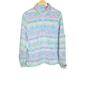 Chubbies Flame Commander Womens Pastel Aztec Design Quarter Zip Pullover Size M